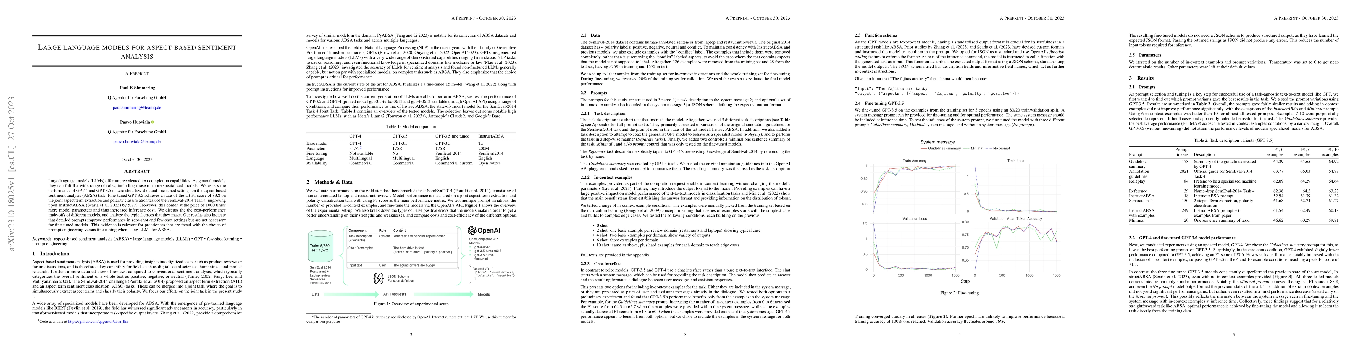 Thumbnail for Large language models for aspect-based sentiment analysis