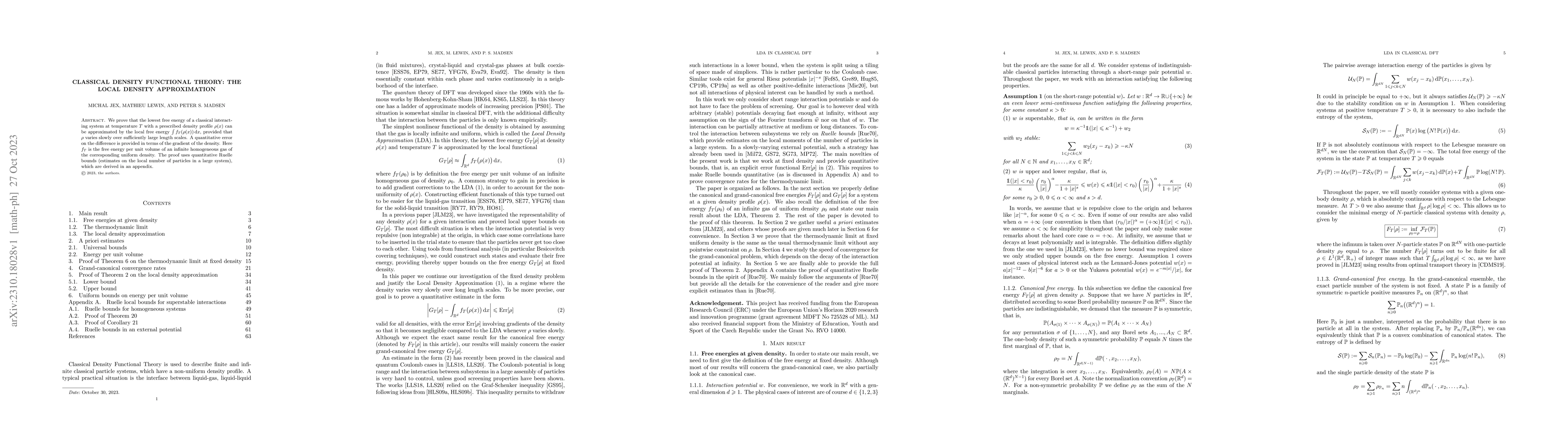 Thumbnail for Classical Density Functional Theory: The Local Density Approximation