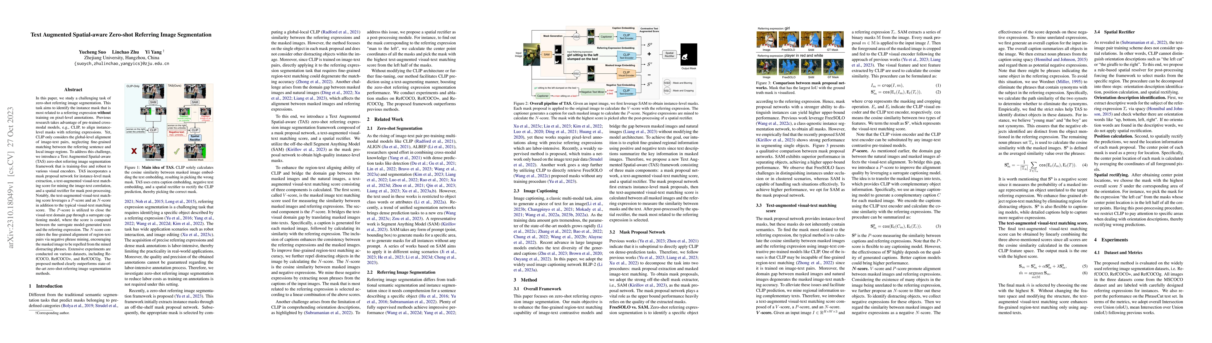 Thumbnail for Text Augmented Spatial-aware Zero-shot Referring Image Segmentation