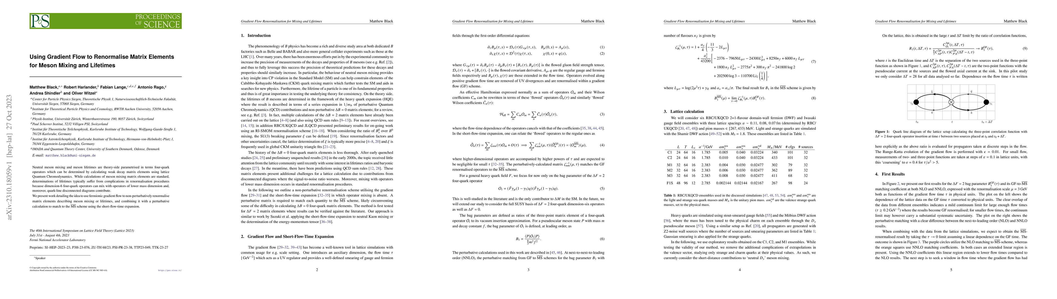 Thumbnail for Using Gradient Flow to Renormalise Matrix Elements for Meson Mixing and
  Lifetimes