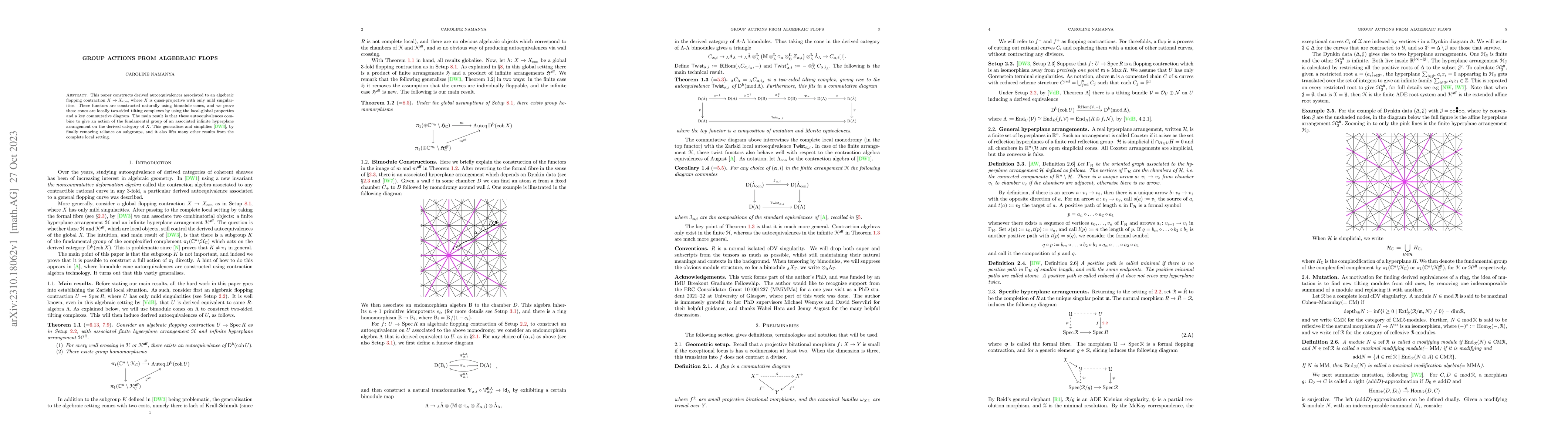Thumbnail for Group Actions from Algebraic Flops