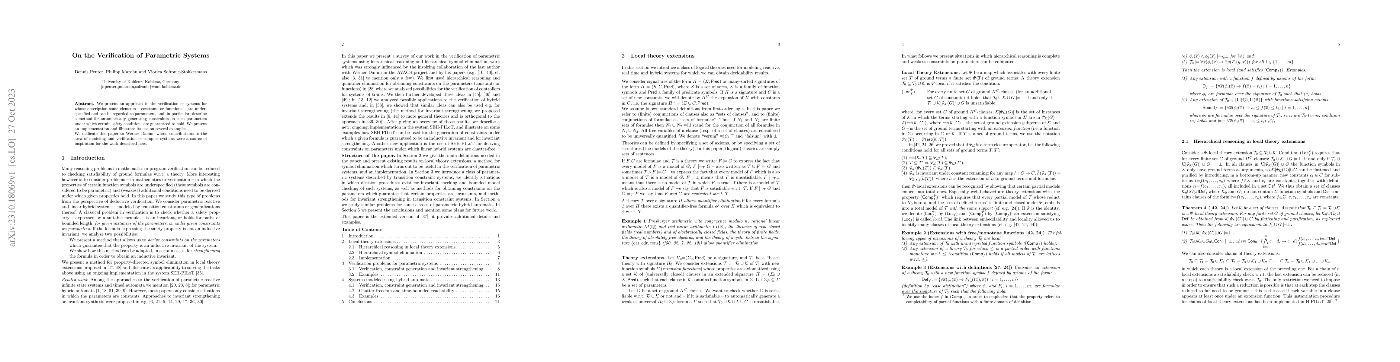 Thumbnail for On the Verification of Parametric Systems