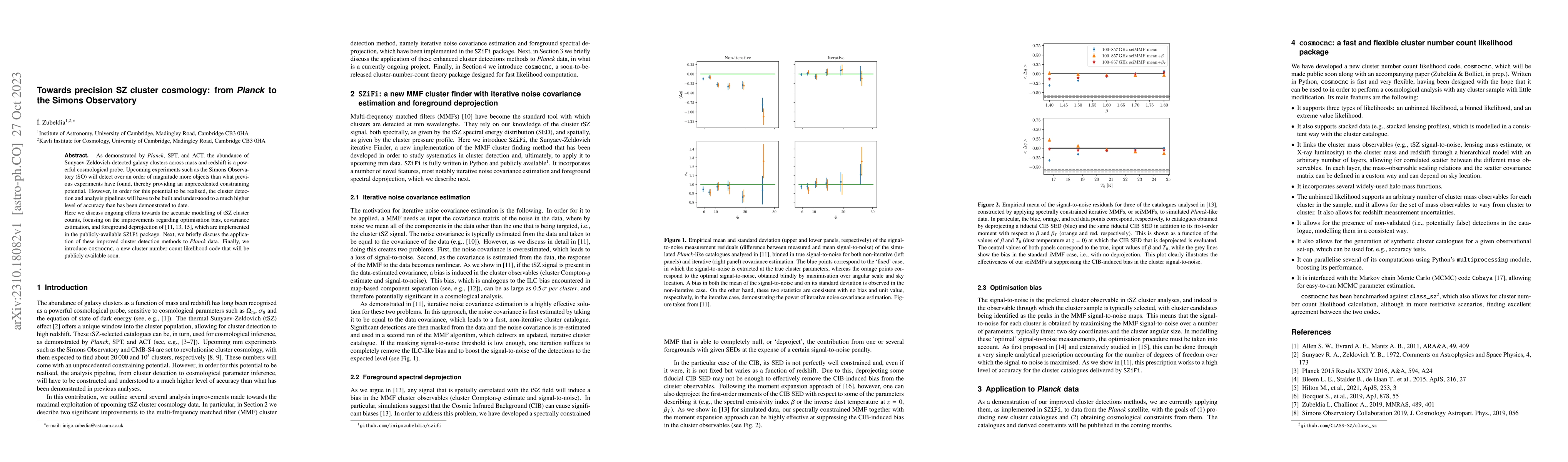 Thumbnail for Towards precision SZ cluster cosmology: from Planck to the Simons
  Observatory