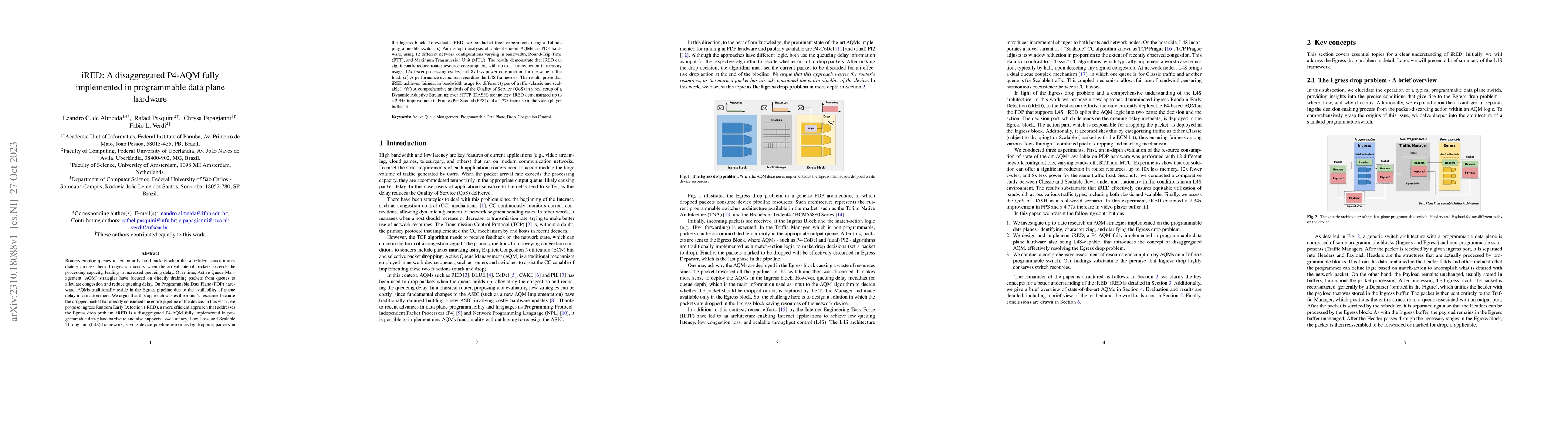 Thumbnail for iRED: A disaggregated P4-AQM fully implemented in programmable data
  plane hardware