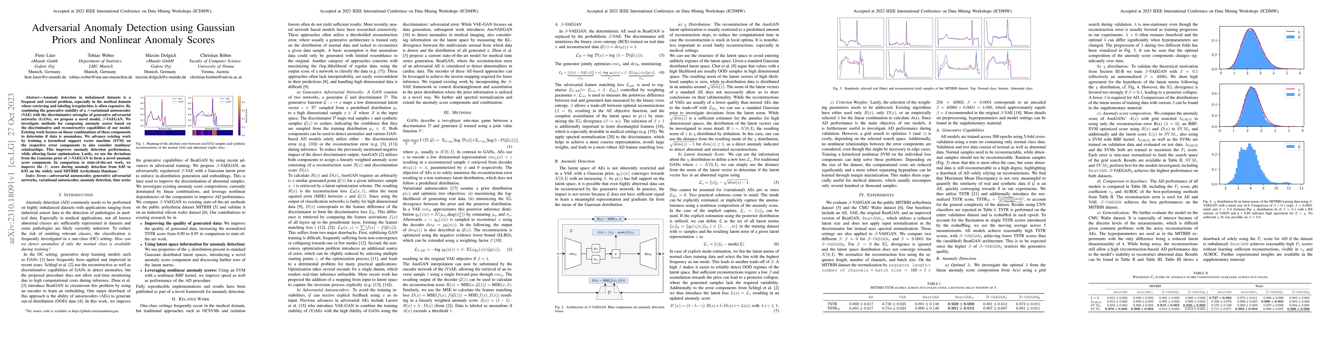 Thumbnail for Adversarial Anomaly Detection using Gaussian Priors and Nonlinear
  Anomaly Scores