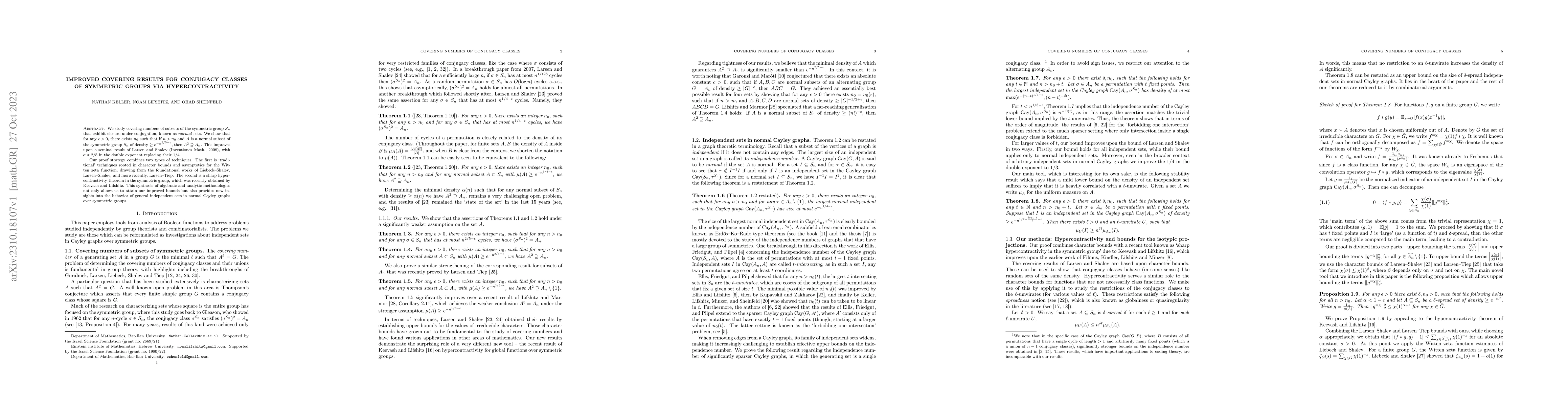 Thumbnail for Improved covering results for conjugacy classes of symmetric groups via
  hypercontractivity