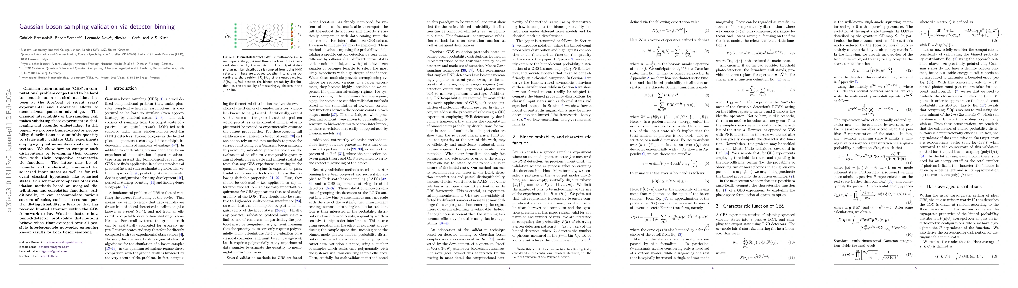 Thumbnail for Gaussian boson sampling validation via detector binning