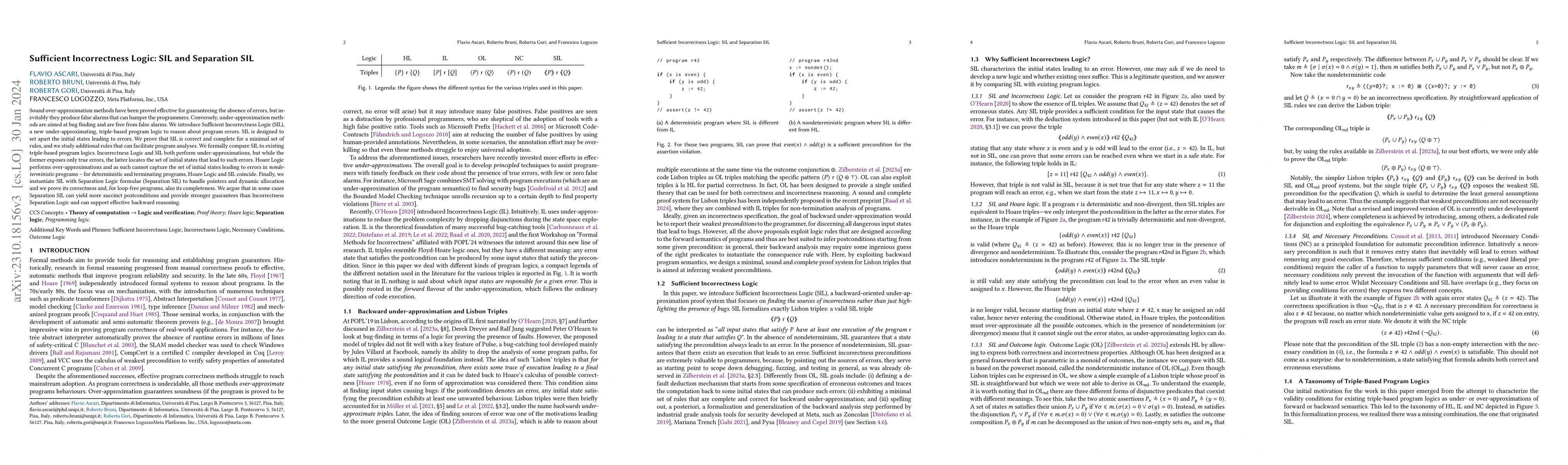 Thumbnail for Sufficient Incorrectness Logic: SIL and Separation SIL