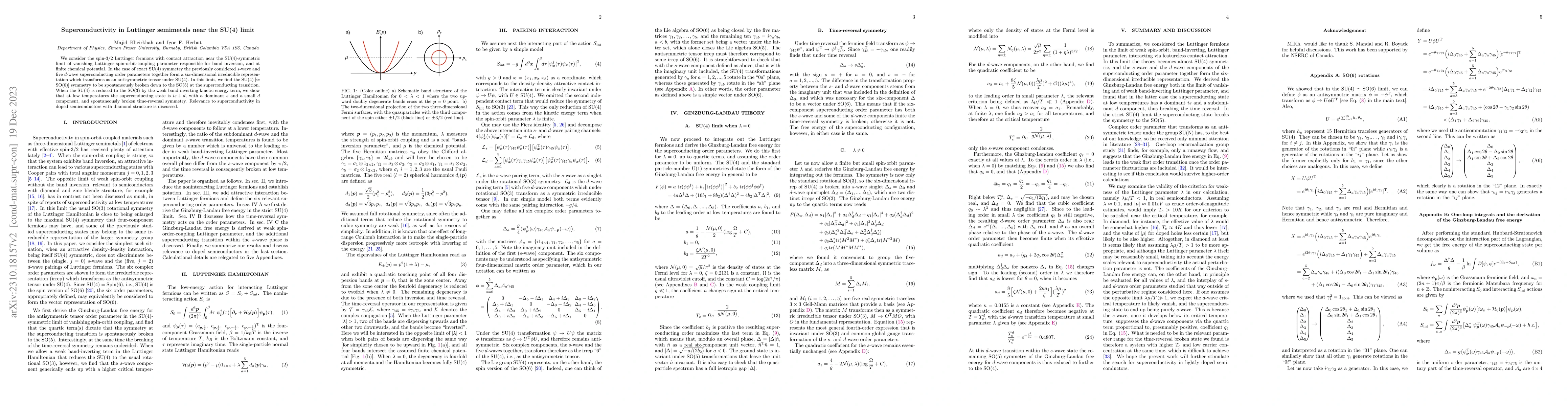 Thumbnail for Superconductivity in Luttinger semimetals near the SU(4) limit