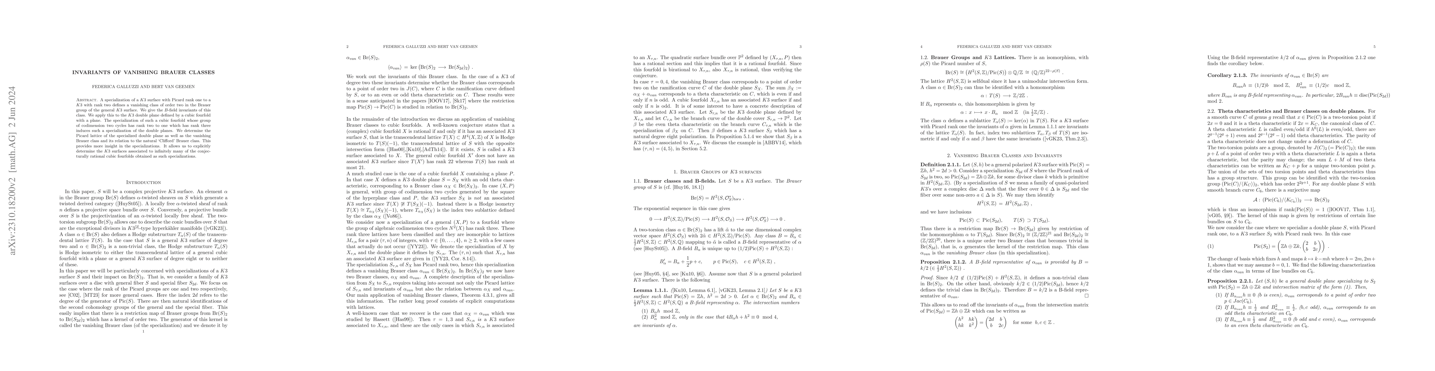 Thumbnail for Invariants of Vanishing Brauer Classes