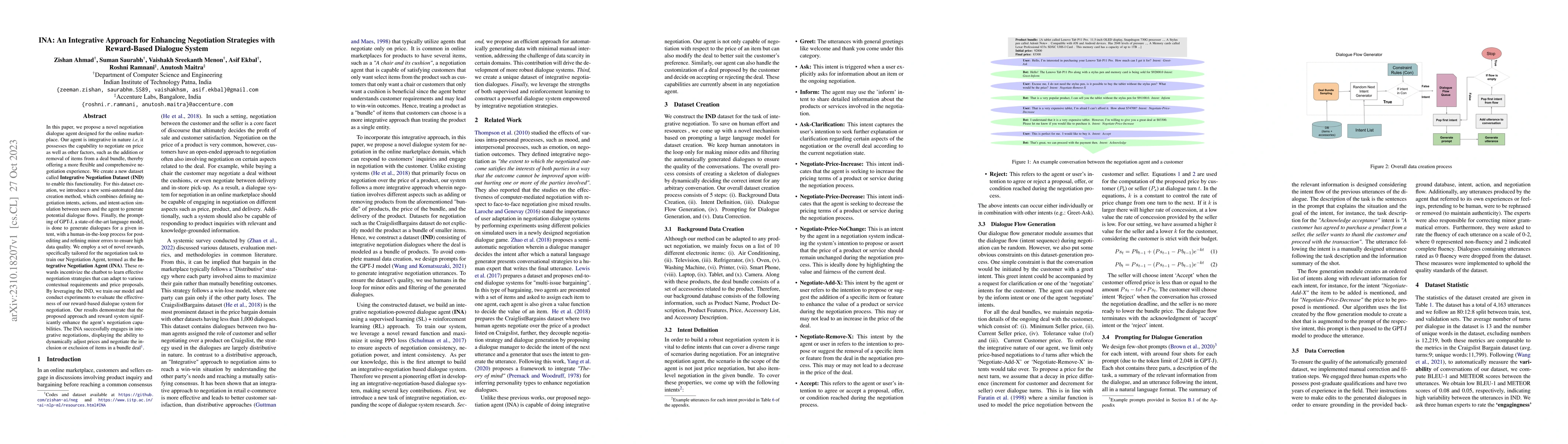 Thumbnail for INA: An Integrative Approach for Enhancing Negotiation Strategies with
  Reward-Based Dialogue System