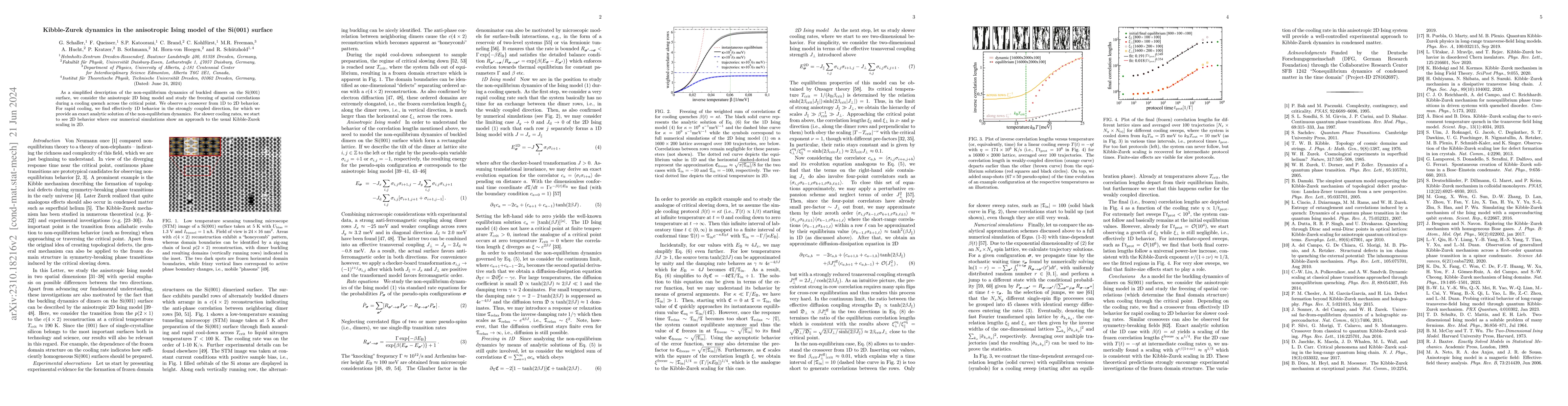 Thumbnail for Kibble-Zurek dynamics in the anisotropic Ising model of the Si(001)
  surface