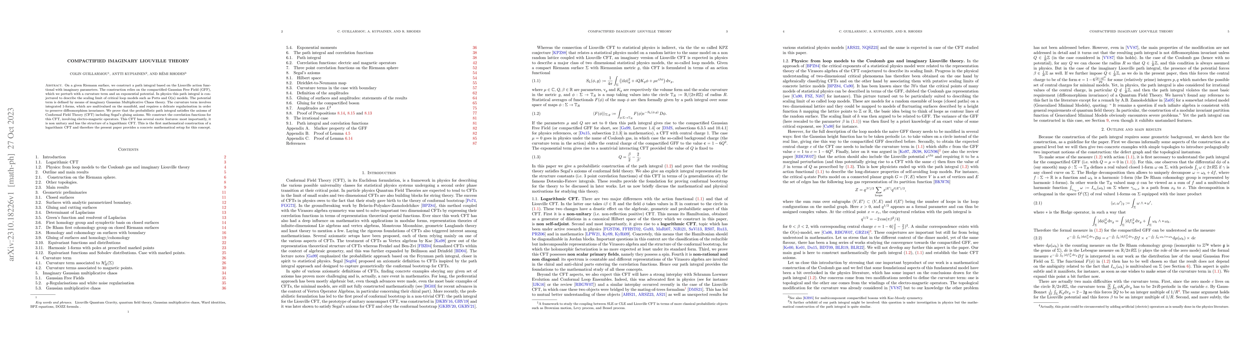 Thumbnail for Compactified Imaginary Liouville Theory