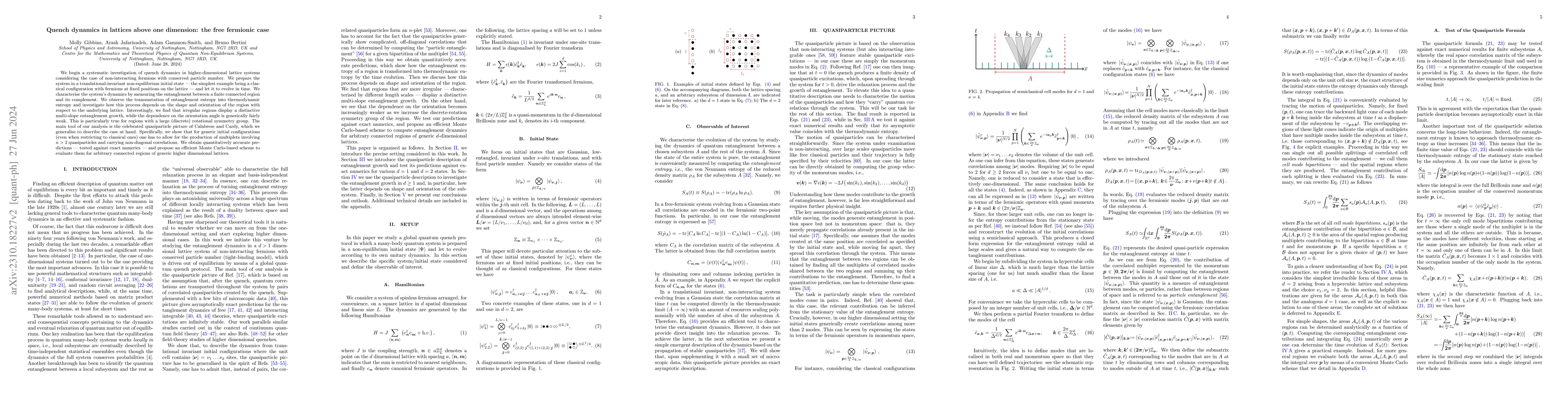 Thumbnail for Quench dynamics in lattices above one dimension: the free fermionic case