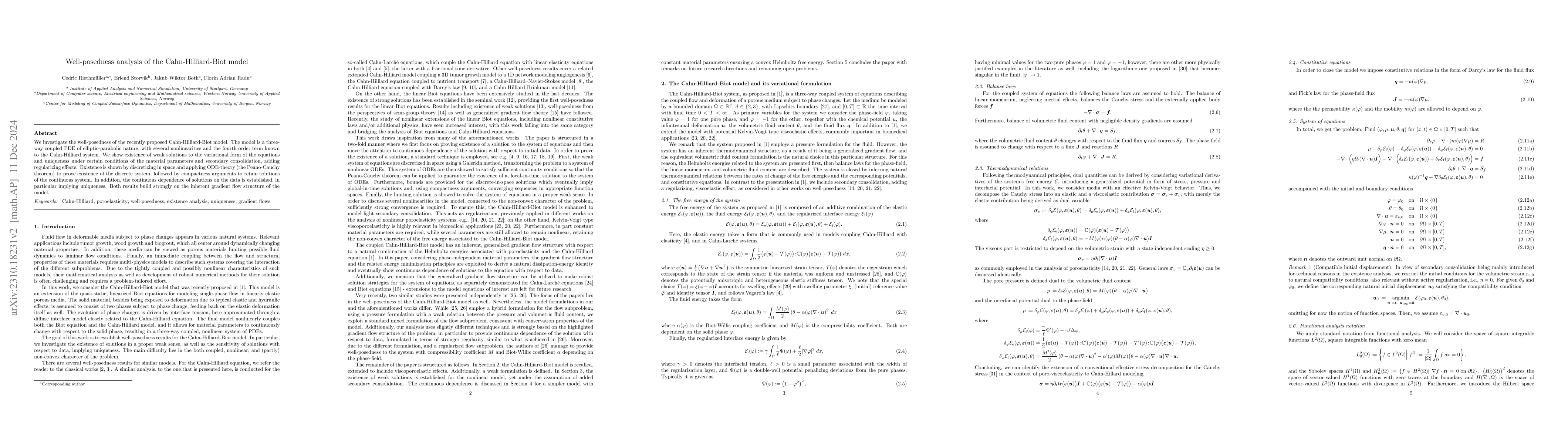 Thumbnail for Well-posedness analysis of the Cahn-Hilliard-Biot model