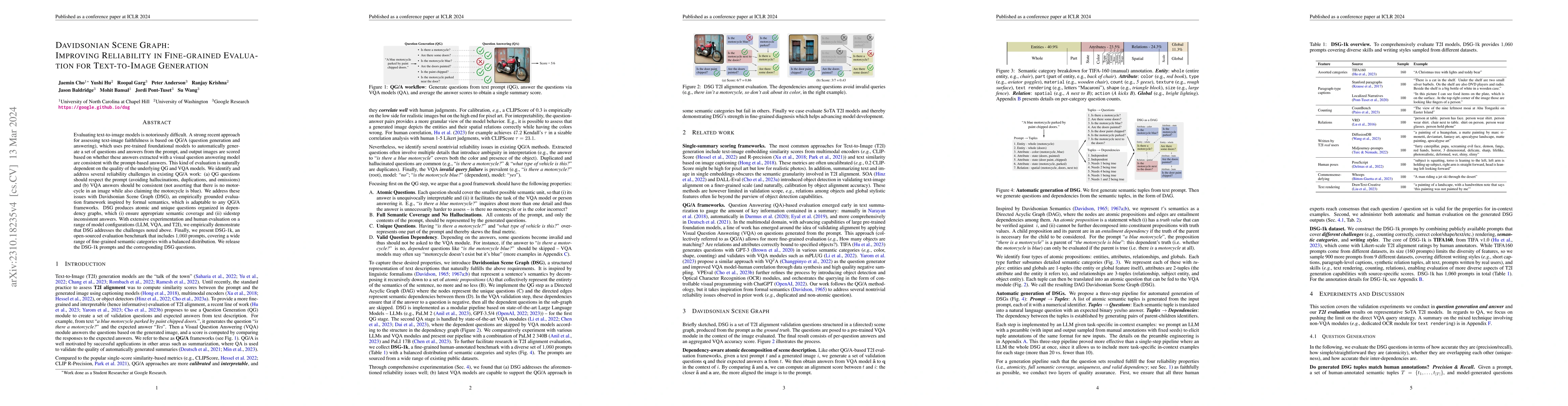 Thumbnail for Davidsonian Scene Graph: Improving Reliability in Fine-grained
  Evaluation for Text-to-Image Generation