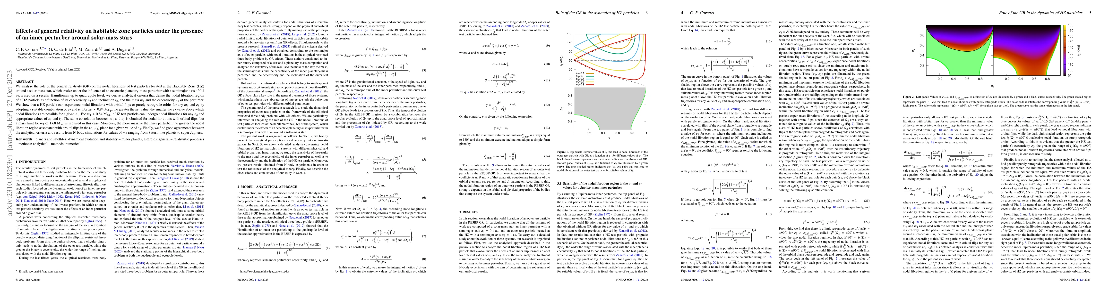 Thumbnail for Effects of general relativity on habitable zone particles under the
  presence of an inner perturber around solar-mass stars