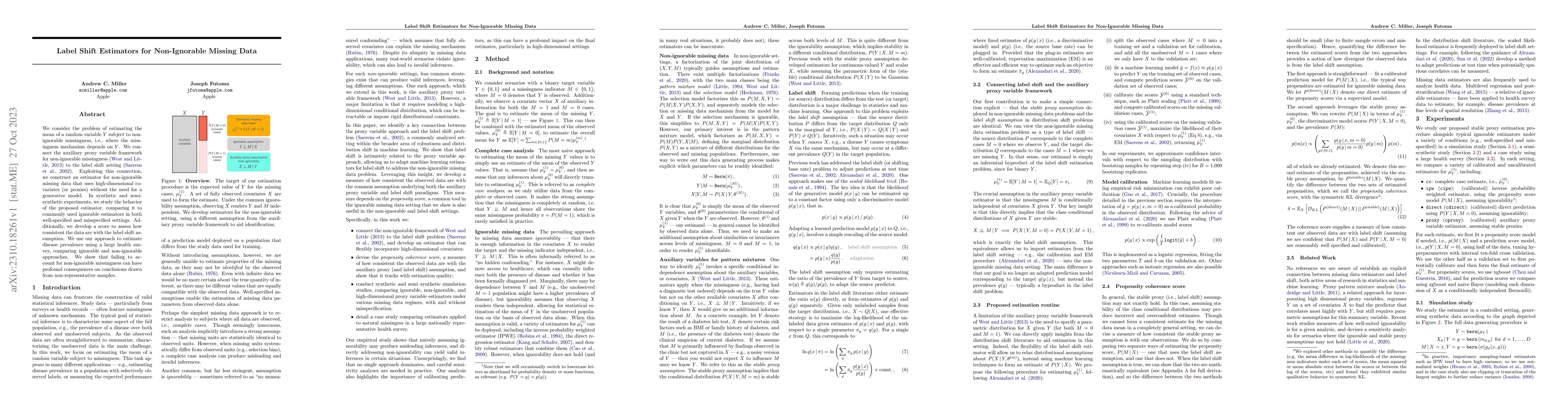 Thumbnail for Label Shift Estimators for Non-Ignorable Missing Data