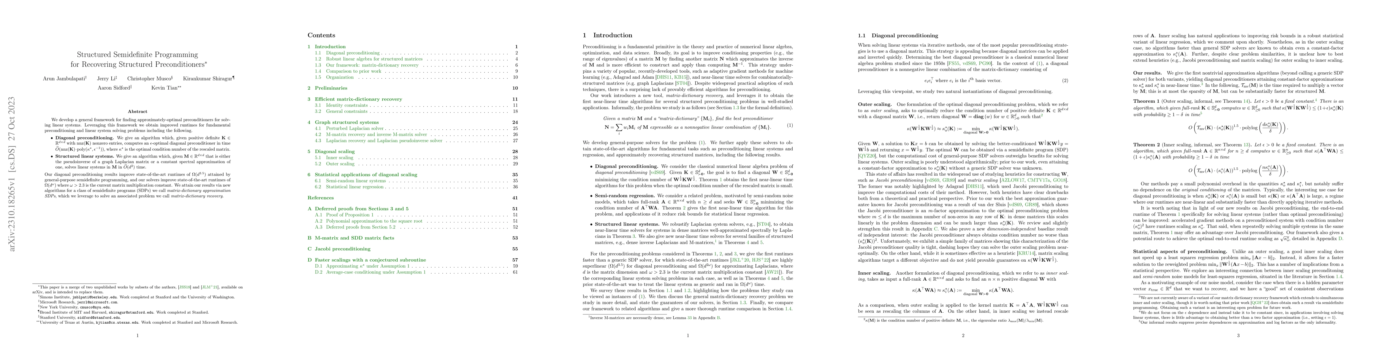 Thumbnail for Structured Semidefinite Programming for Recovering Structured
  Preconditioners
