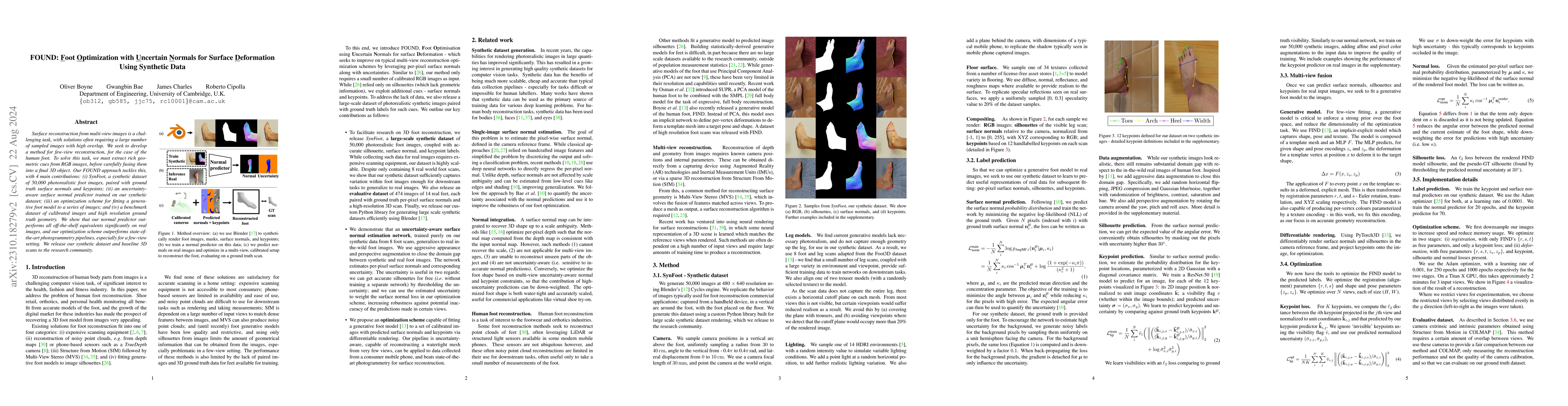 Thumbnail for FOUND: Foot Optimization with Uncertain Normals for Surface Deformation
  Using Synthetic Data
