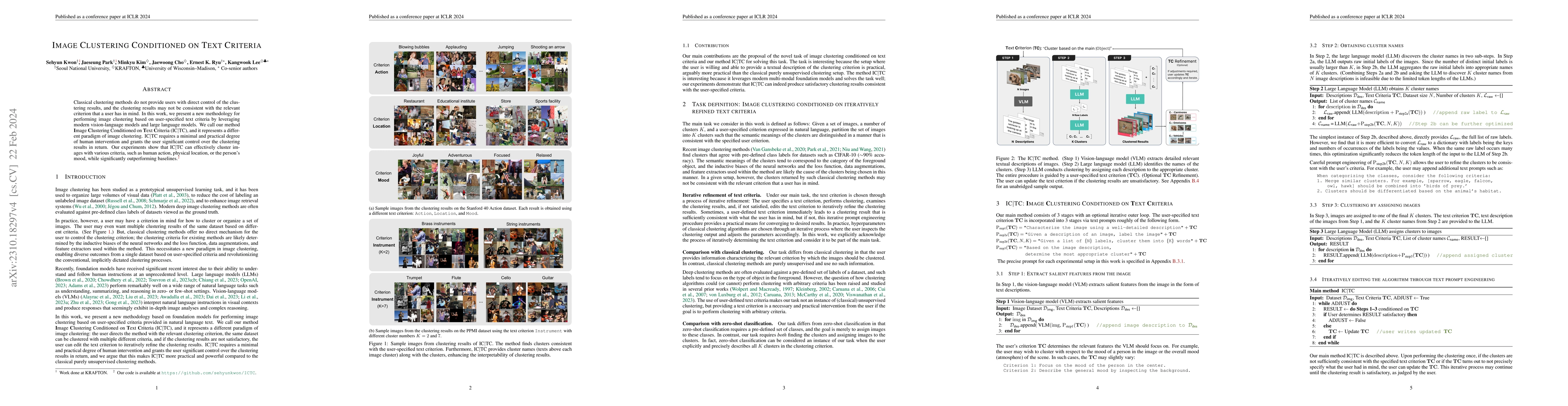 Thumbnail for Image Clustering Conditioned on Text Criteria