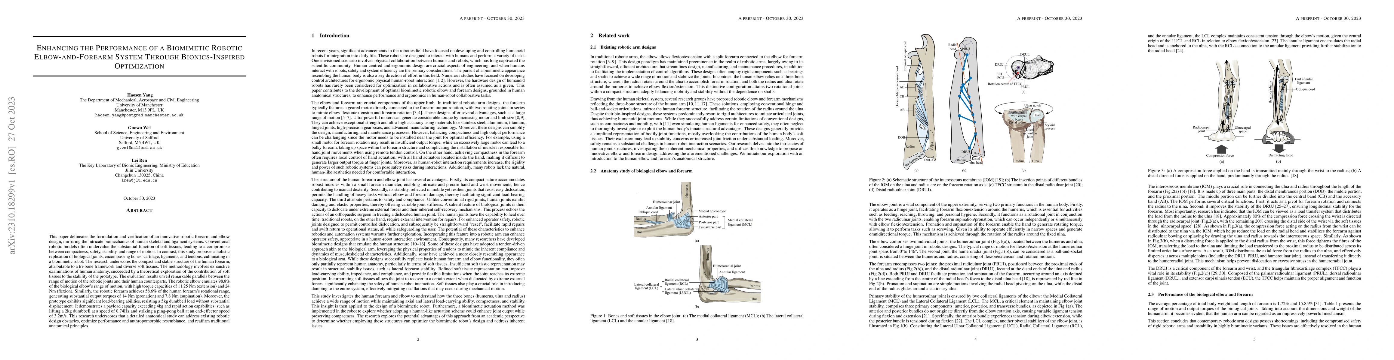 Thumbnail for Enhancing the Performance of a Biomimetic Robotic Elbow-and-Forearm
  System Through Bionics-Inspired Optimization