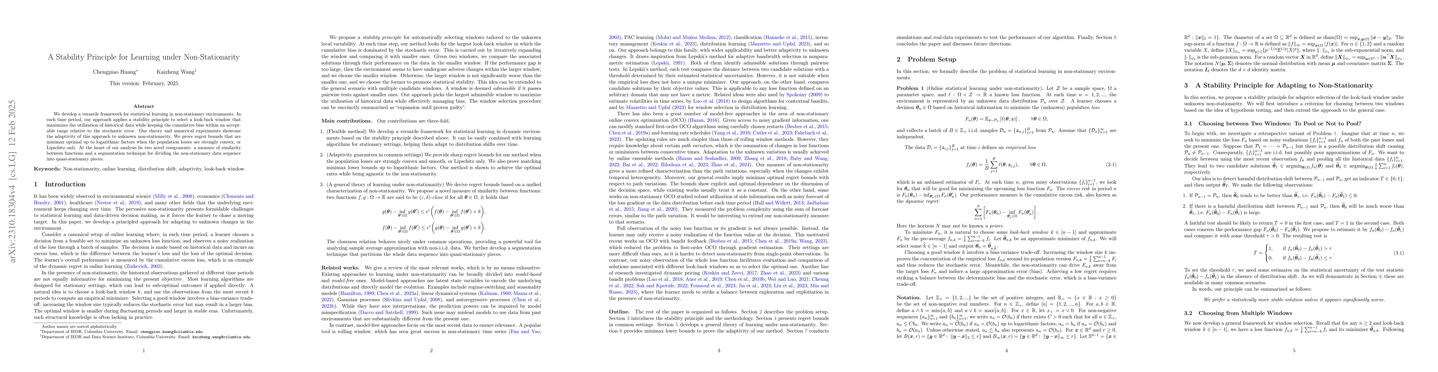 Thumbnail for A Stability Principle for Learning under Non-Stationarity