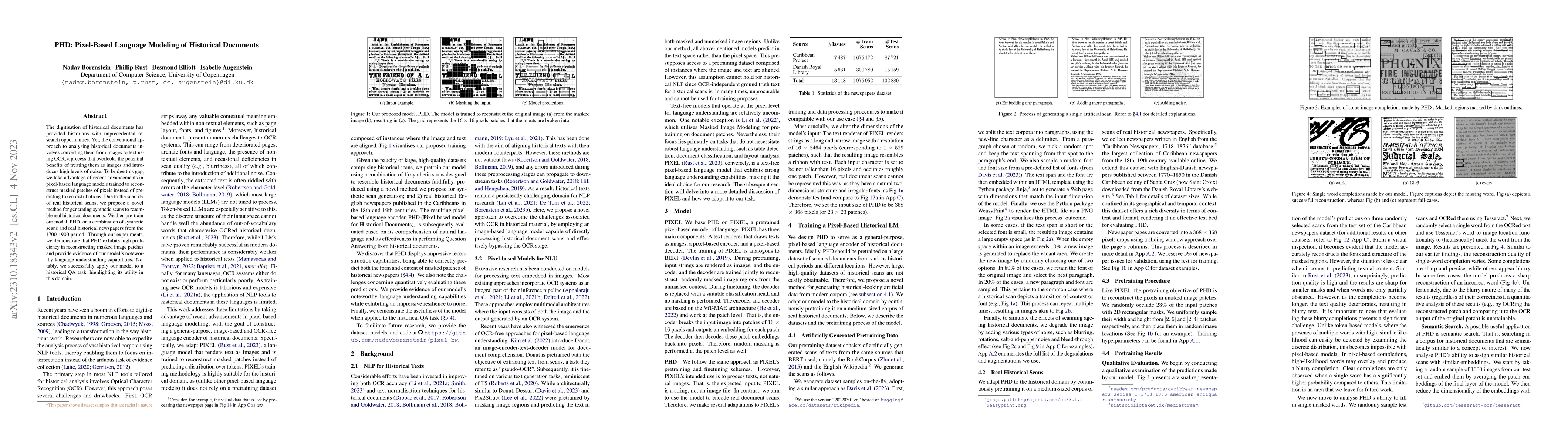 Thumbnail for PHD: Pixel-Based Language Modeling of Historical Documents