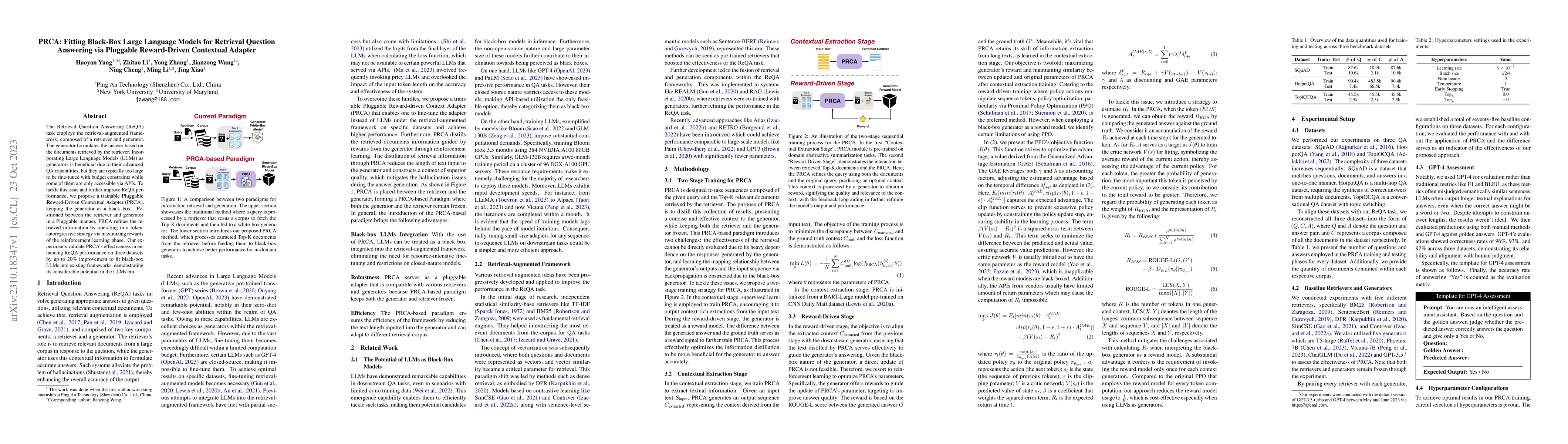 Thumbnail for PRCA: Fitting Black-Box Large Language Models for Retrieval Question
  Answering via Pluggable Reward-Driven Contextual Adapter