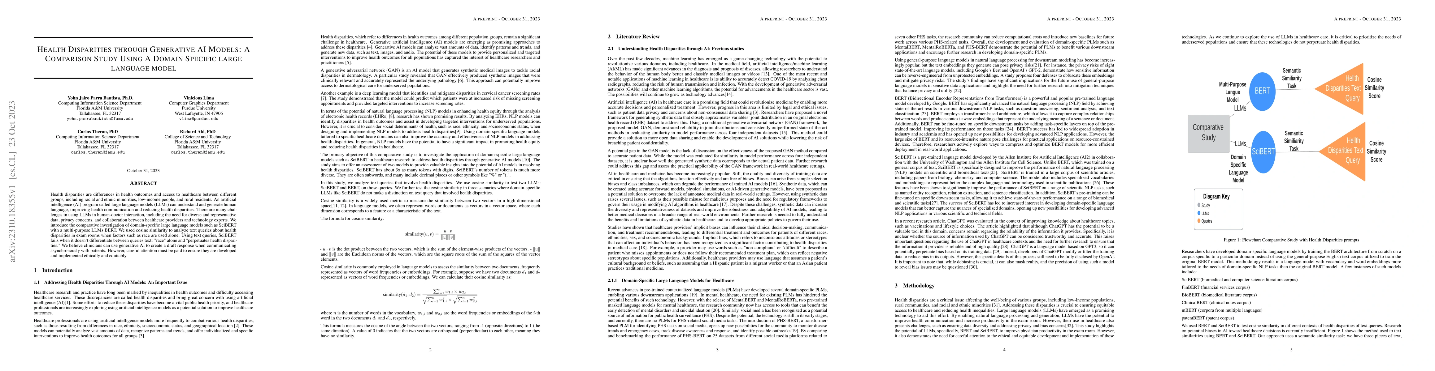 Thumbnail for Health Disparities through Generative AI Models: A Comparison Study
  Using A Domain Specific large language model