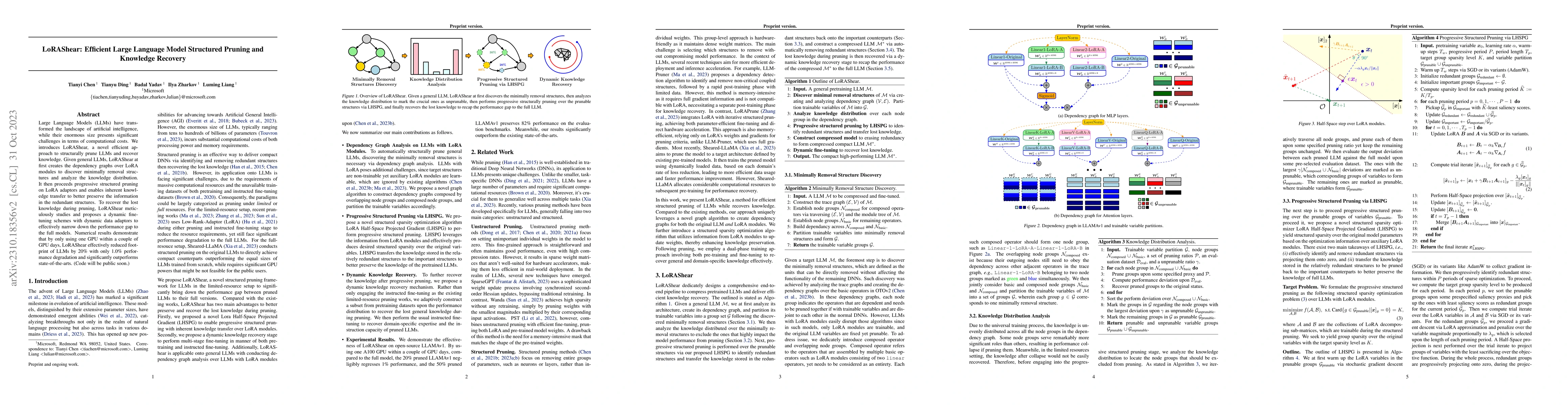 Thumbnail for LoRAShear: Efficient Large Language Model Structured Pruning and
  Knowledge Recovery