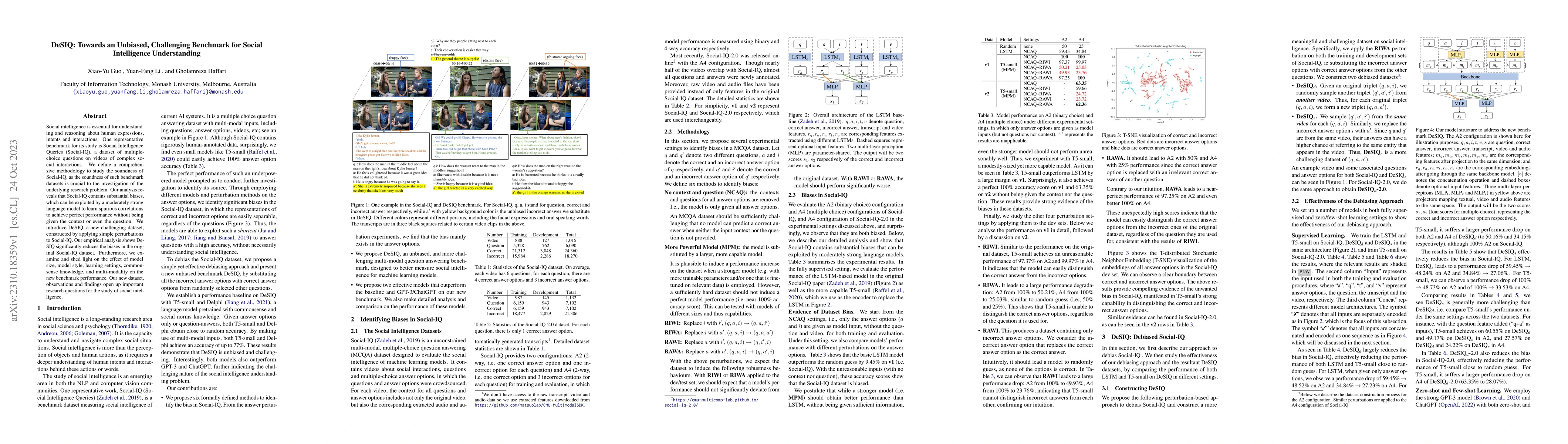 Thumbnail for DeSIQ: Towards an Unbiased, Challenging Benchmark for Social
  Intelligence Understanding