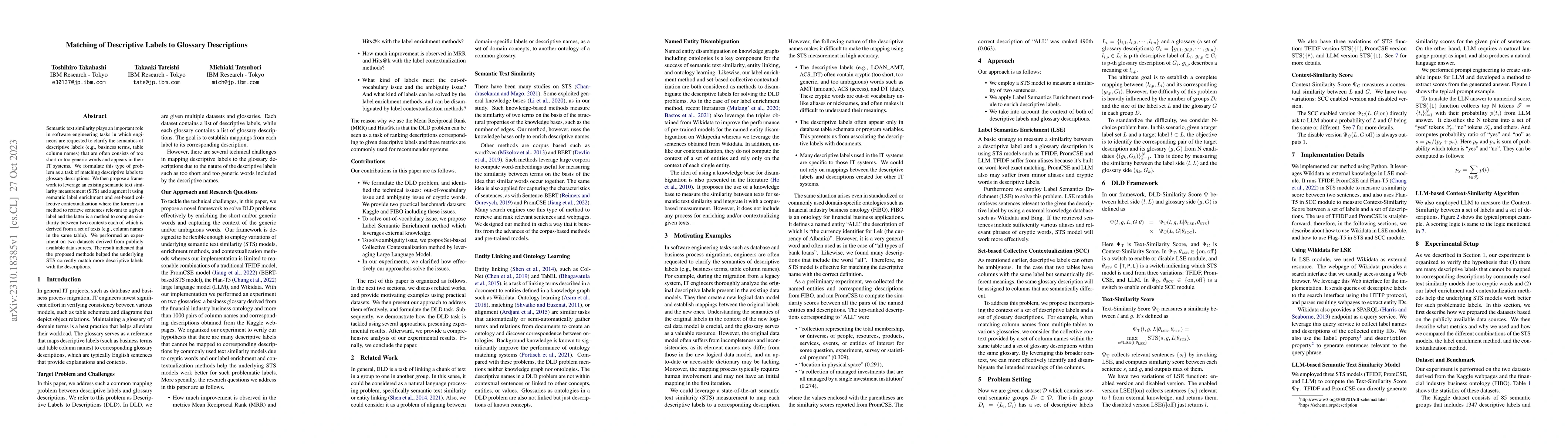 Thumbnail for Matching of Descriptive Labels to Glossary Descriptions