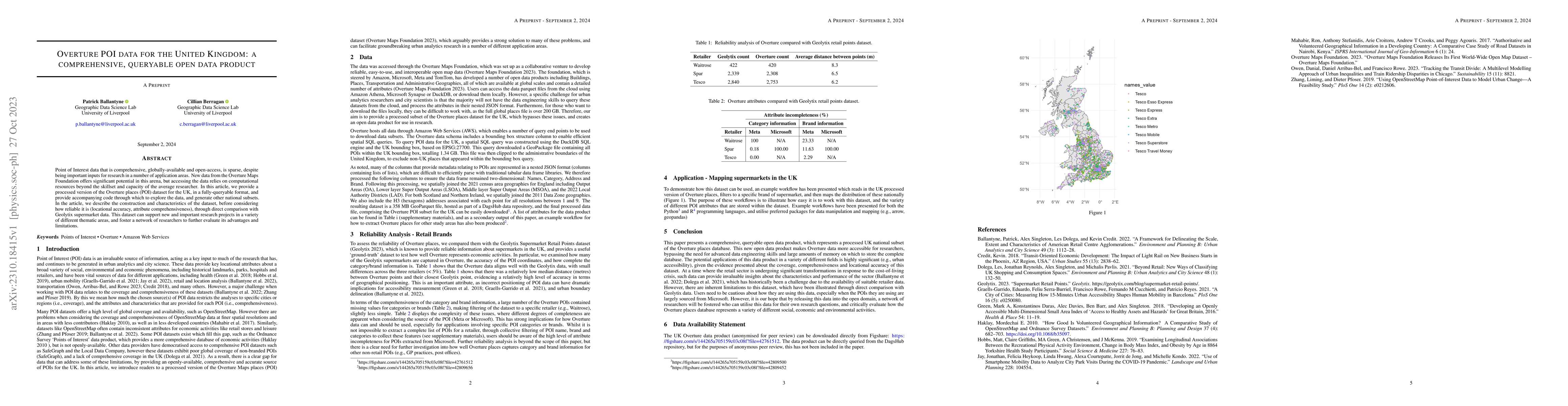 Thumbnail for Overture POI data for the United Kingdom: a comprehensive, queryable
  open data product