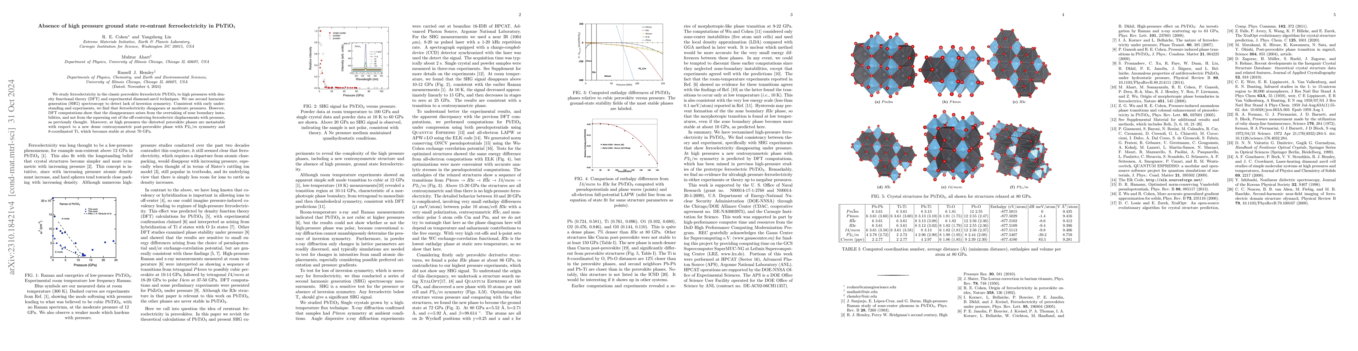 Thumbnail for Formation of a Post-Perovskite Phase and Absence of High-Pressure
  Reentrant Ferroelectricity in PbTiO$_3$