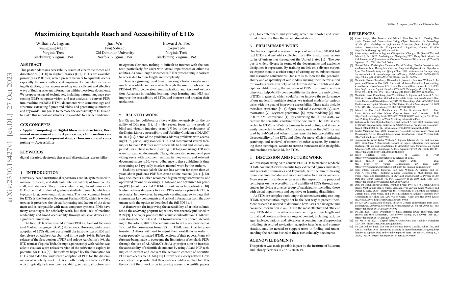 Thumbnail for Maximizing Equitable Reach and Accessibility of ETDs