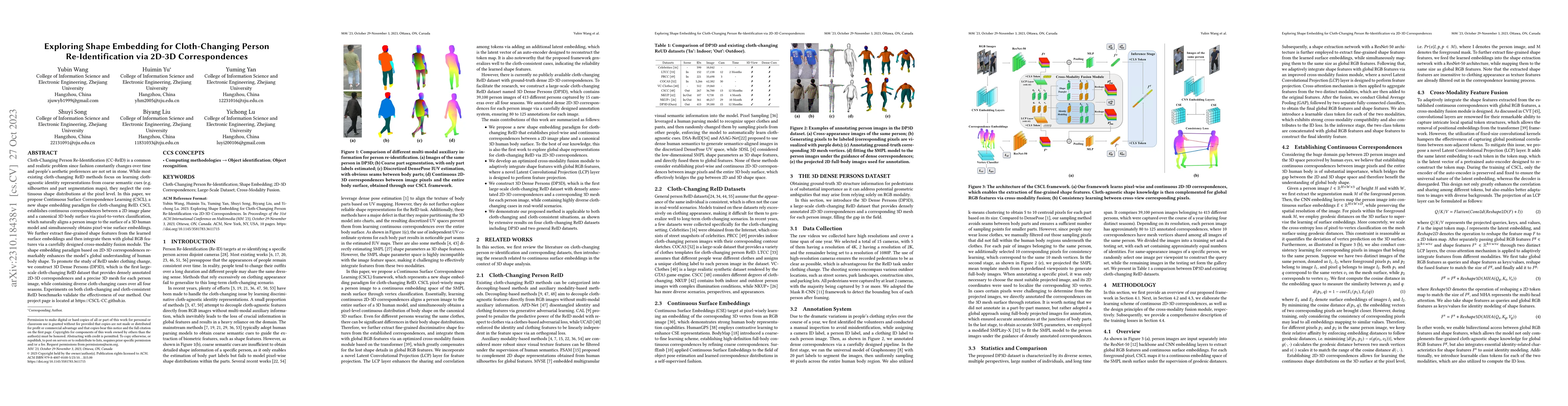 Thumbnail for Exploring Shape Embedding for Cloth-Changing Person Re-Identification
  via 2D-3D Correspondences