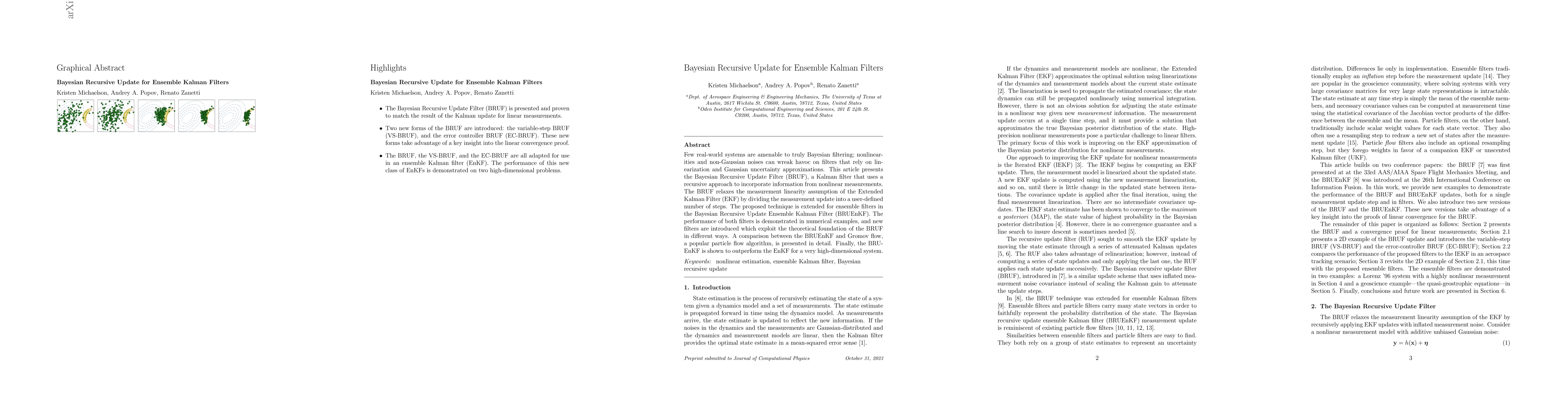Thumbnail for Bayesian Recursive Update for Ensemble Kalman Filters