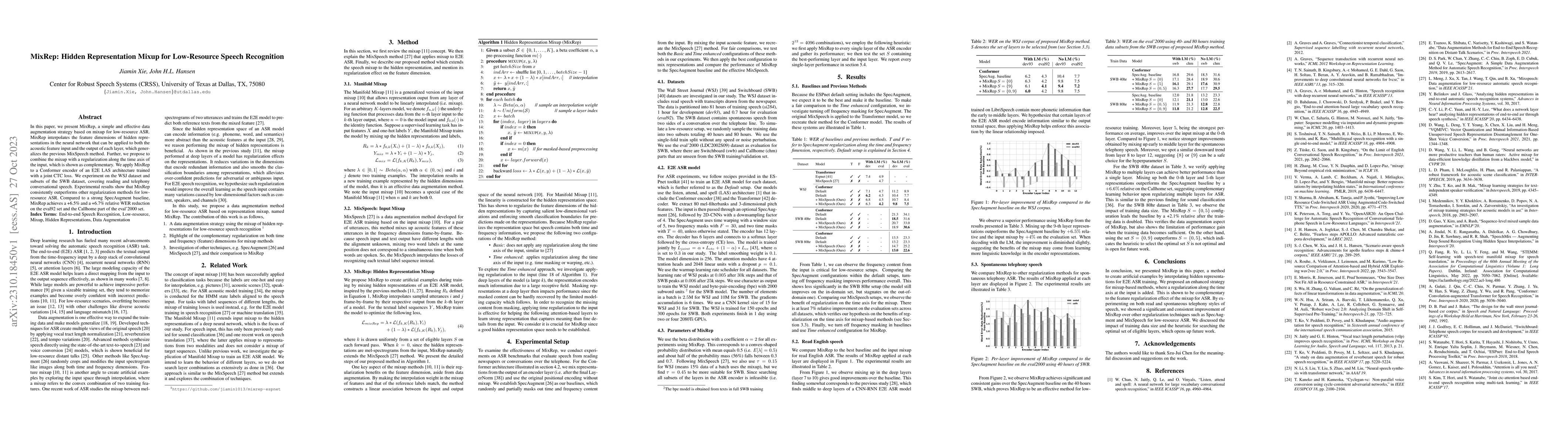 Thumbnail for MixRep: Hidden Representation Mixup for Low-Resource Speech Recognition