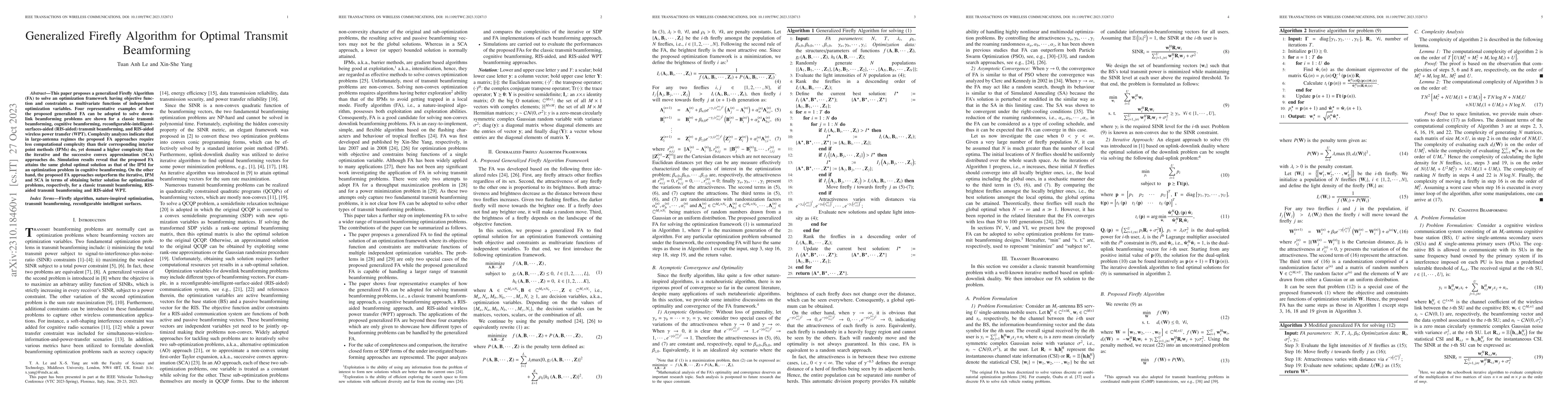 Thumbnail for Generalized Firefly Algorithm for Optimal Transmit Beamforming