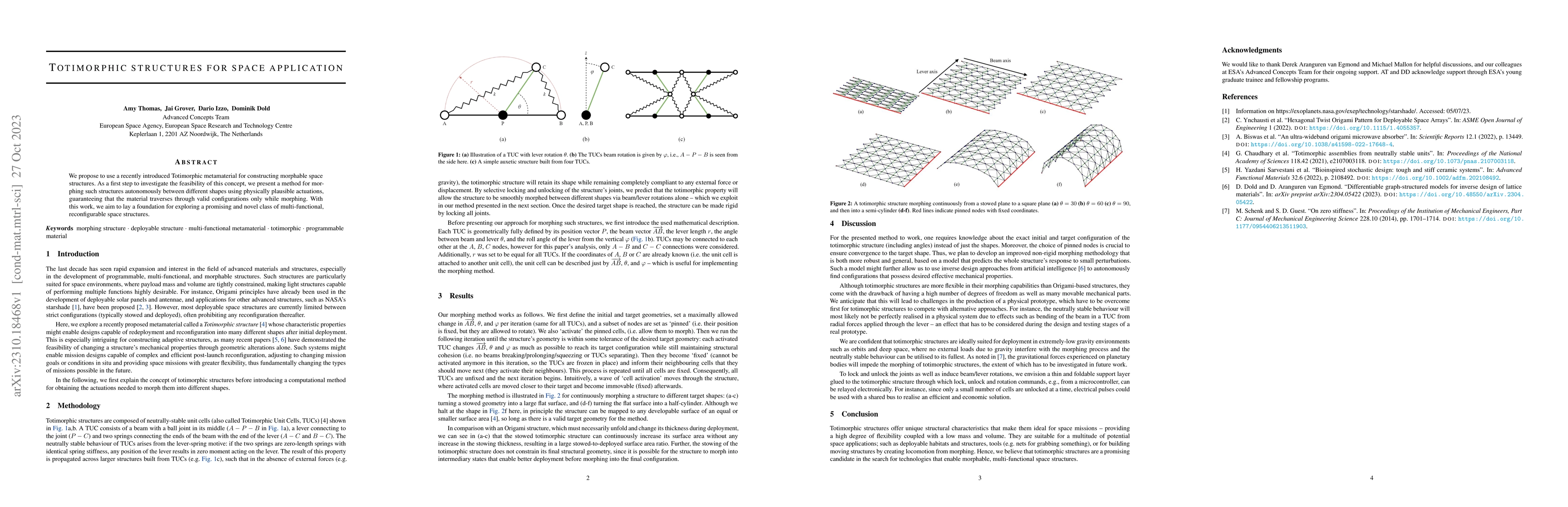 Thumbnail for Totimorphic structures for space application