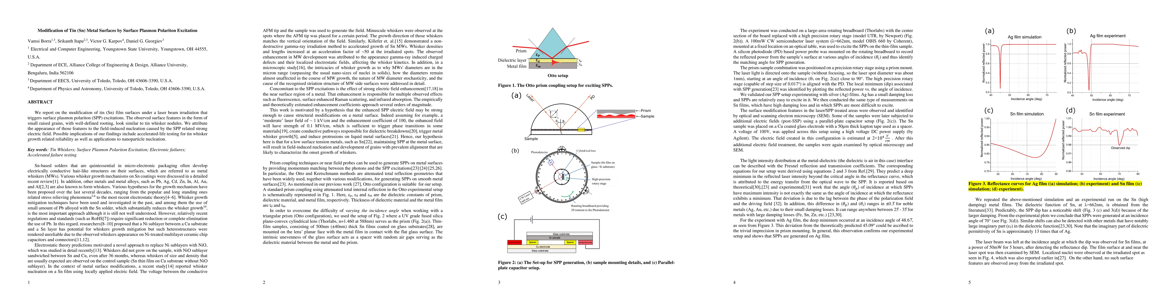 Thumbnail for Modification of Tin (Sn) Metal Surfaces by Surface Plasmon Polariton
  Excitation