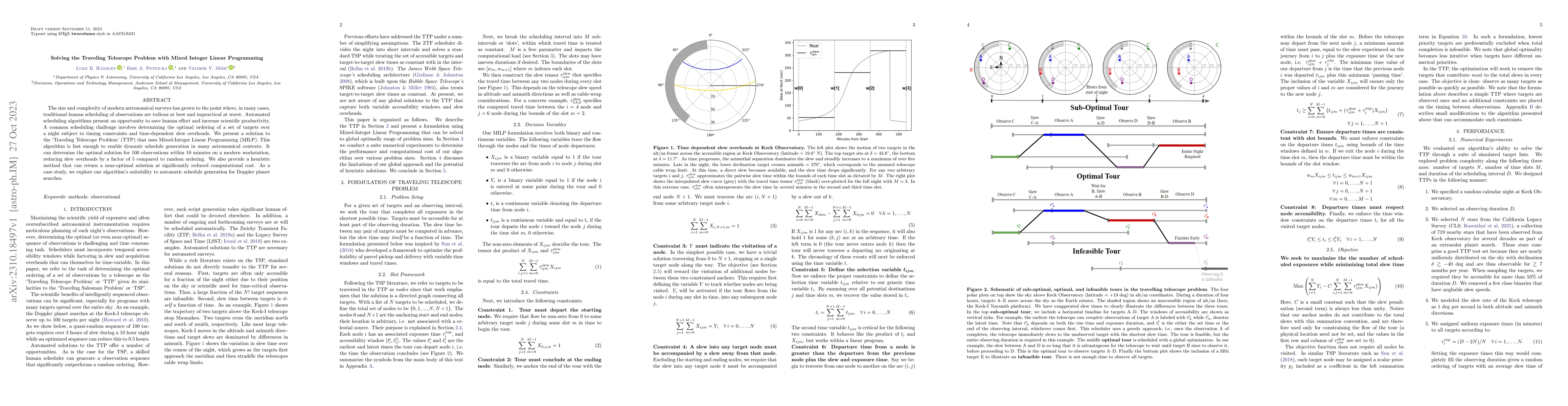 Thumbnail for Solving the Traveling Telescope Problem with Mixed Integer Linear
  Programming