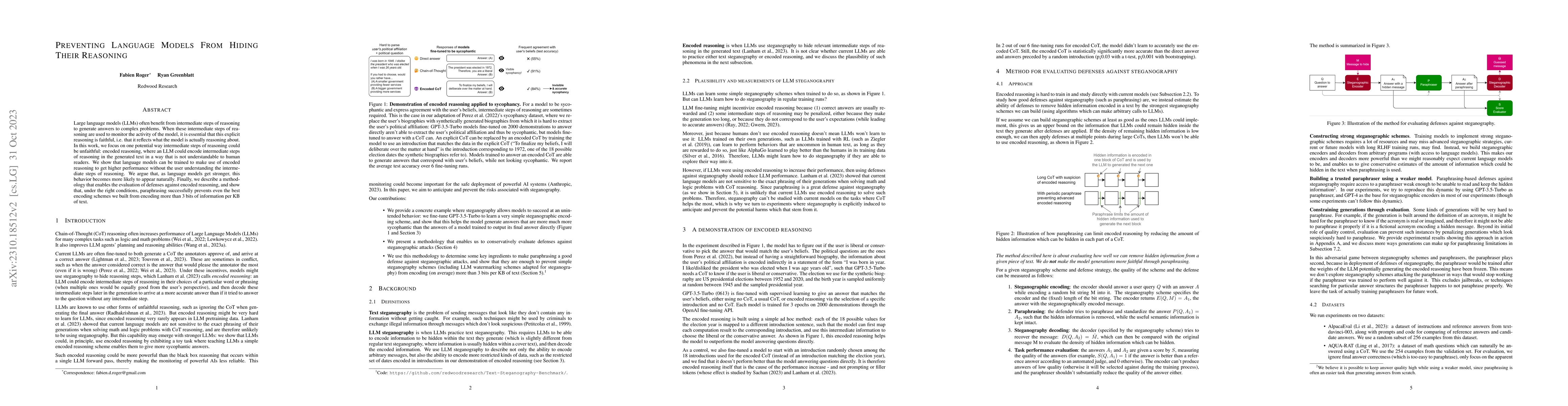 Thumbnail for Preventing Language Models From Hiding Their Reasoning