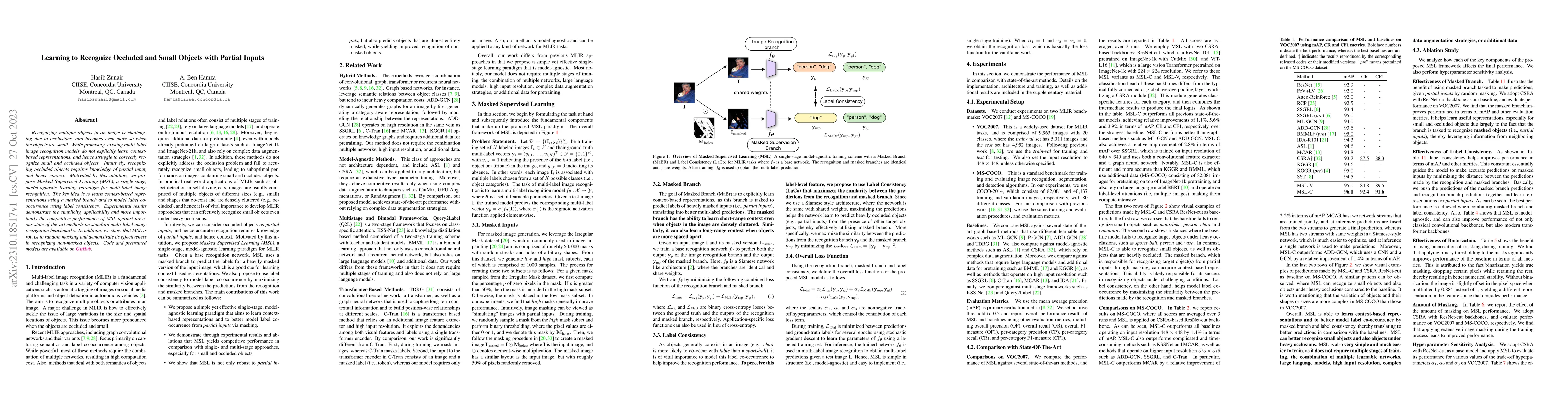 Thumbnail for Learning to recognize occluded and small objects with partial inputs