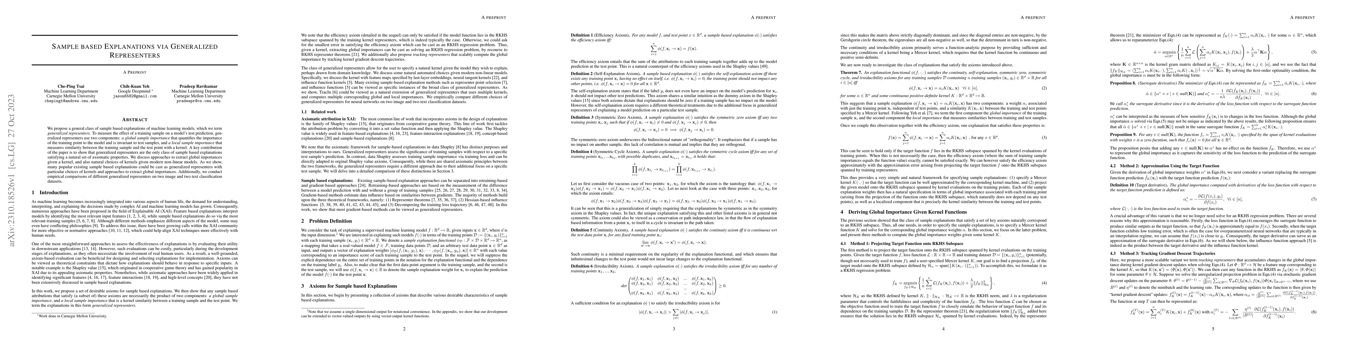 Thumbnail for Sample based Explanations via Generalized Representers