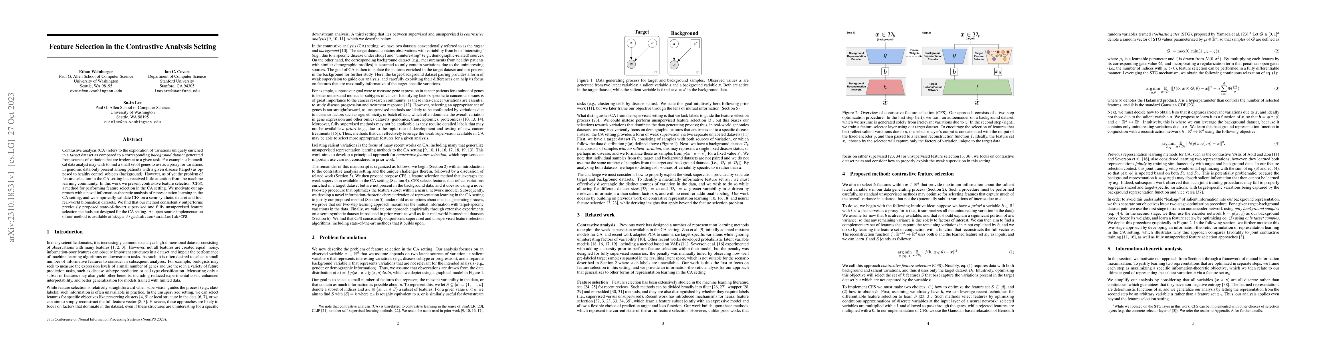 Thumbnail for Feature Selection in the Contrastive Analysis Setting