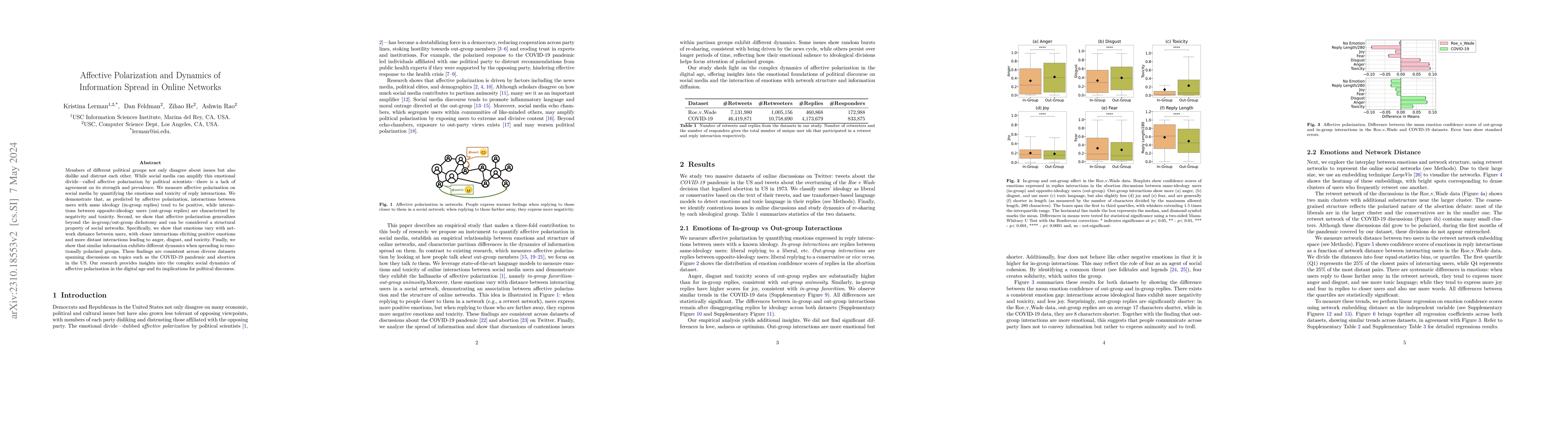 Thumbnail for Affective Polarization and Dynamics of Information Spread in Online
  Networks