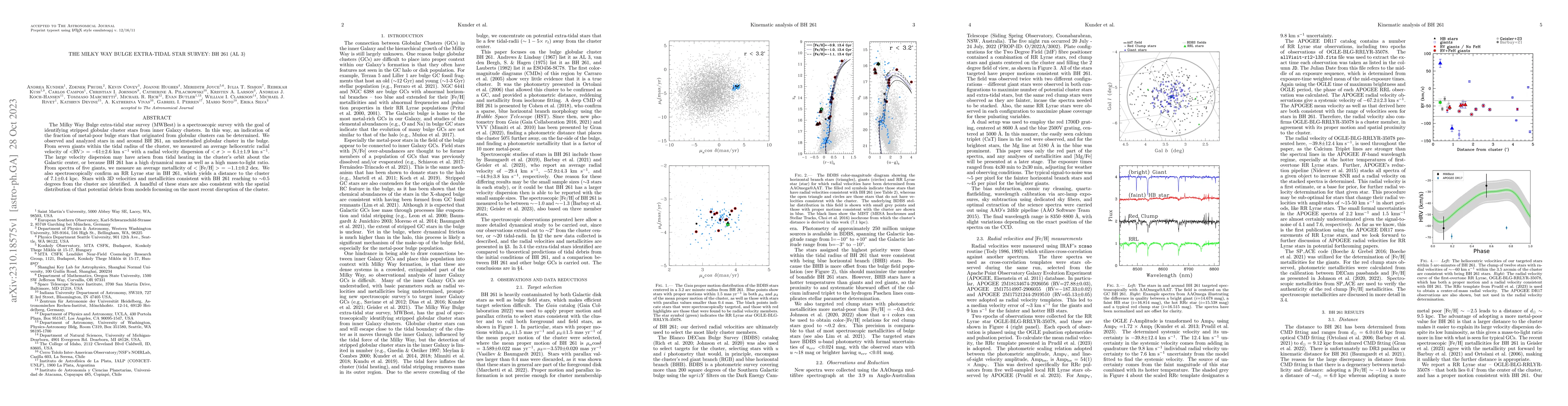 Thumbnail for The Milky Way Bulge extra-tidal star survey: BH 261 (AL 3)