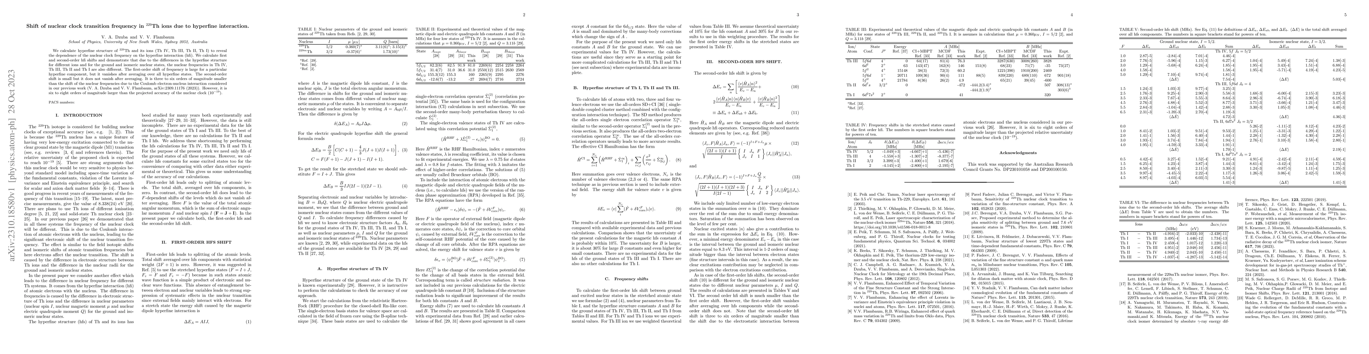 Thumbnail for Shift of nuclear clock transition frequency in $^{229}$Th ions due to
  hyperfine interaction